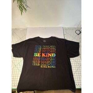 DOM Be Kind to‎ One Another Graphic Short Sleeve T Shirt Mens Size 3XL Black